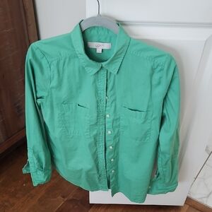 LOFT Casual Green Button Down Shirt